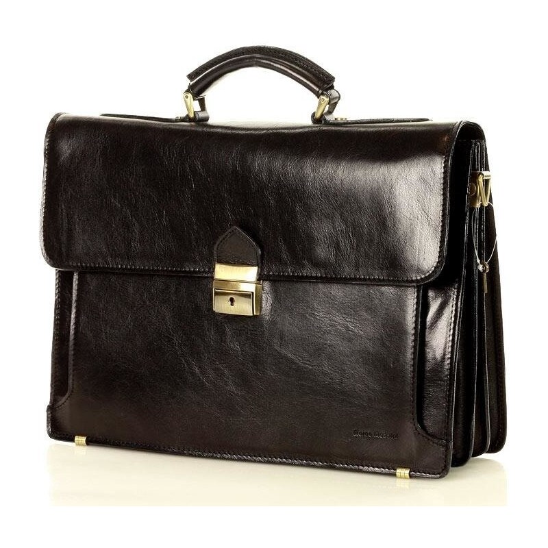 Mazzini Business MARCO MAZZINI Pánska kožená aktovka handmade ROBERTO 48888010