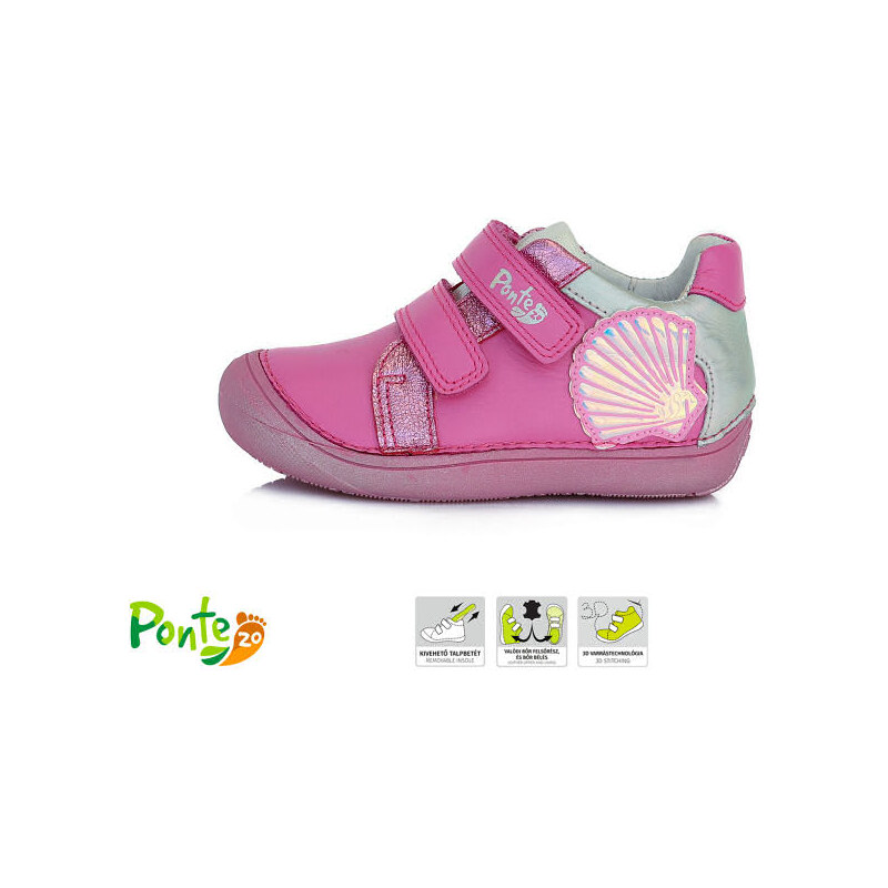 Detské kožený topánky Ponté DA03-1-638A Tmavo ružová 46771344