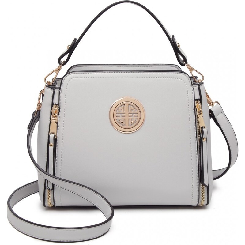 Miss Lulu Kabelka - Veridia, eko kožená s crossbody popruhom, šedá 46717185