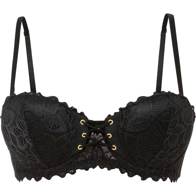 bonprix Bardotka podprsenka z jemnej čipky, farba čierna 49204794