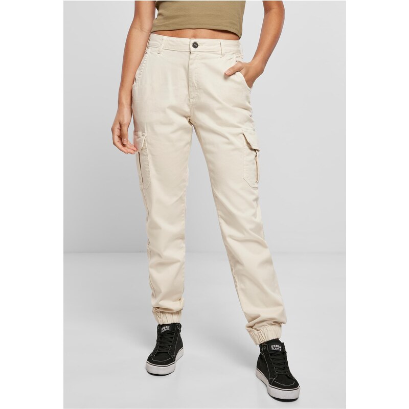Urban Classics Womens high-waisted cargo pants whitesand 50687064