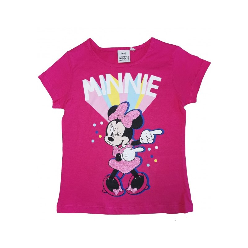 Sun City Dievčenské tričko s krátkym rukávom Minnie Mouse - Disney - ružové