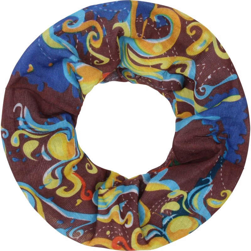 MO Kruhový šál kráľovská modrá / svetlomodrá / pueblo / žltá / 65831432