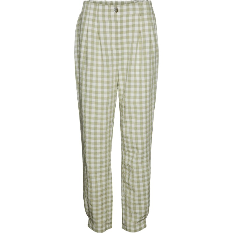 VERO MODA Plisované nohavice Karma svetlozelená / biela 54228928