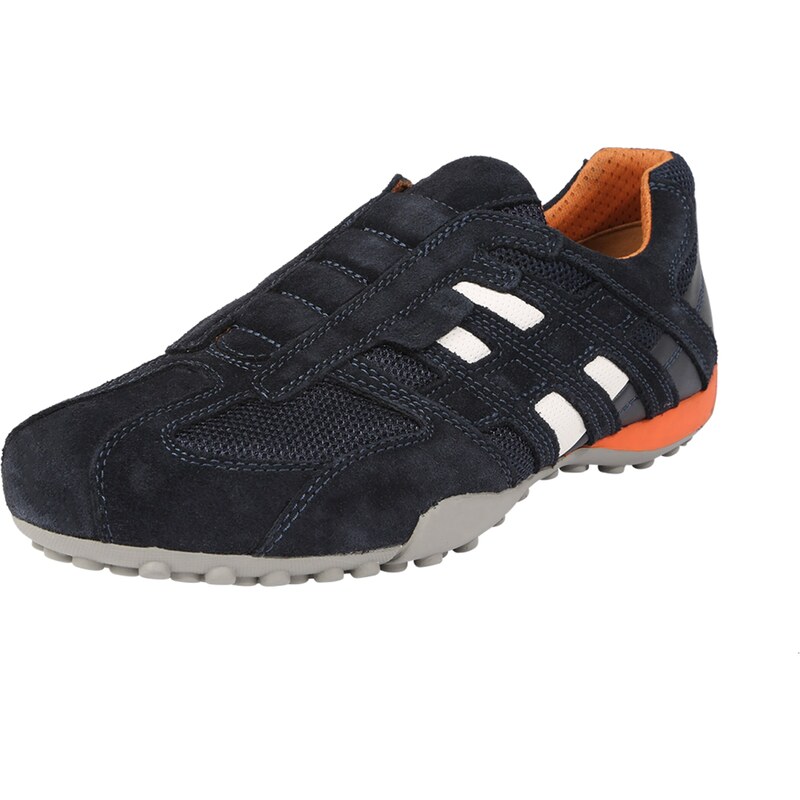 GEOX Nízke tenisky Snake nebielená / námornícka modrá / oranžová 63724872