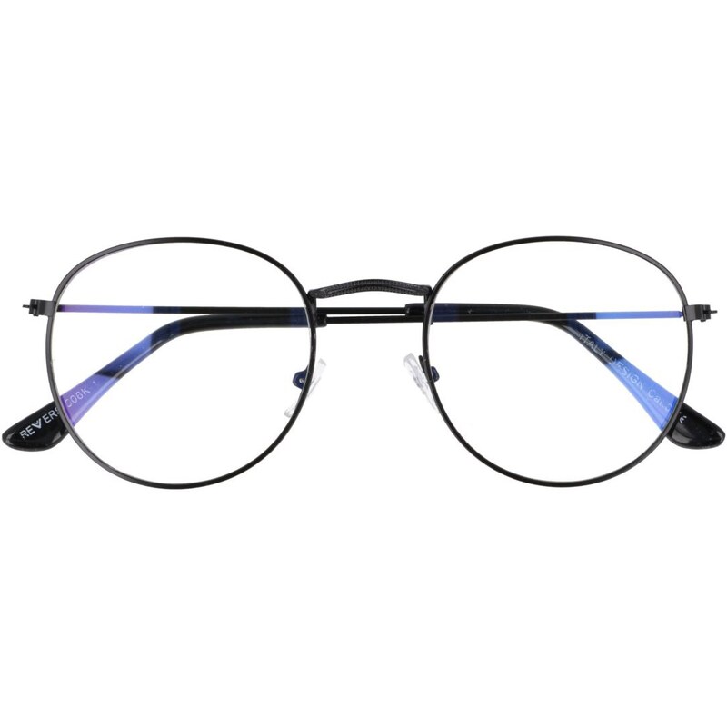 Sunmania Čierne oválne číre antireflexné okuliare Hipster 9107229