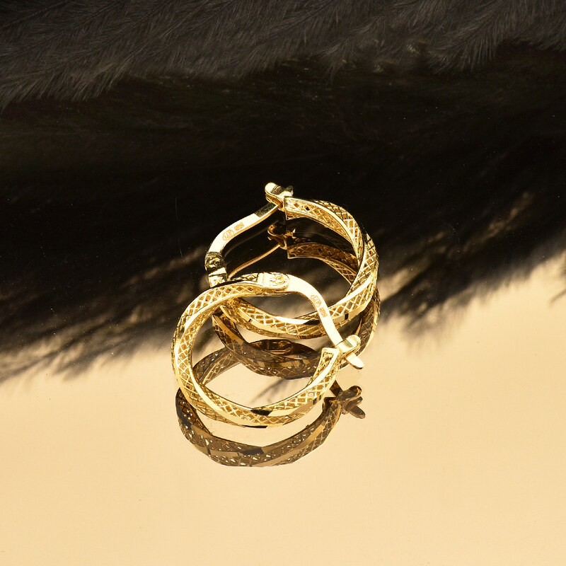 Lillian Vassago Zakrútené kruhové náušnice zo žltého zlata 1,7 cm LLV95-GER004