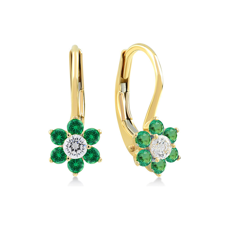 Lillian Vassago Zlaté patentové náušnice Kvetina so zirkónmi LLV31 37067953