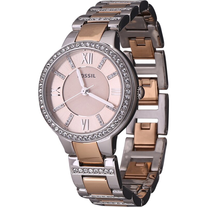FOSSIL Analógové hodinky Virginia ES3405 ružové zlato / strieborná 54628996