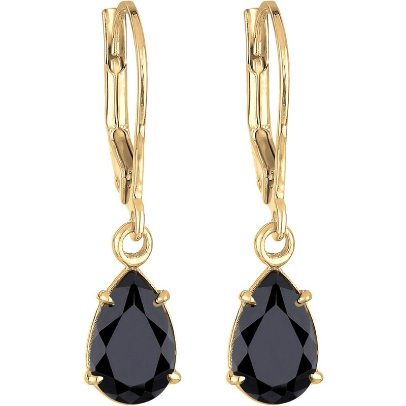 ELLI PREMIUM Náušnice zlatá / čierna 57308767
