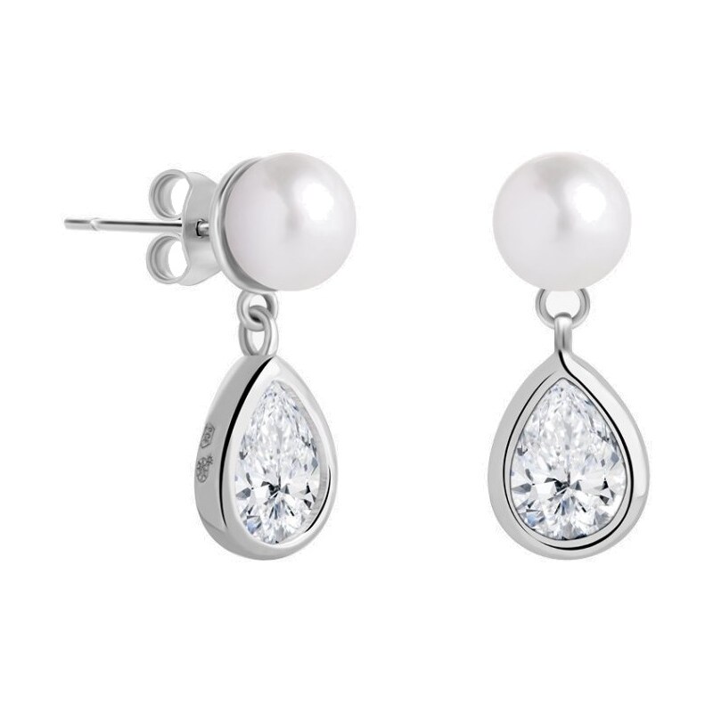 Preciosa Elegantné strieborné náušnice s pravou perlou Pure Pearl 5337 66594999