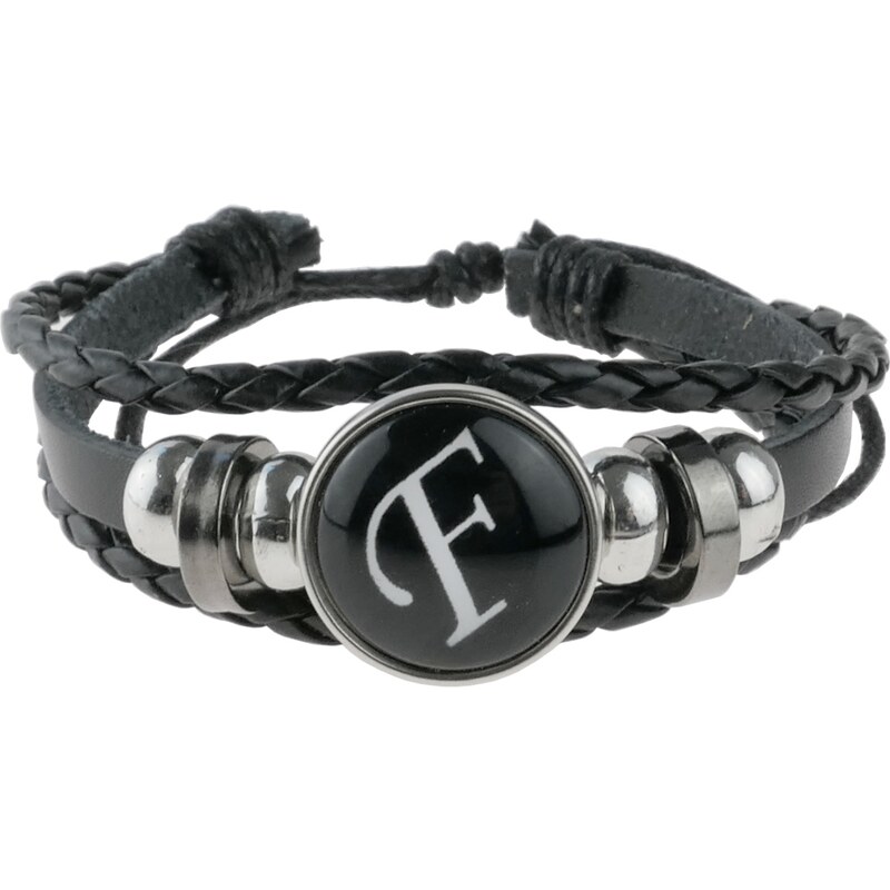 CITY STORM Pánsky náramok z eko kože s písmenom F 66889086