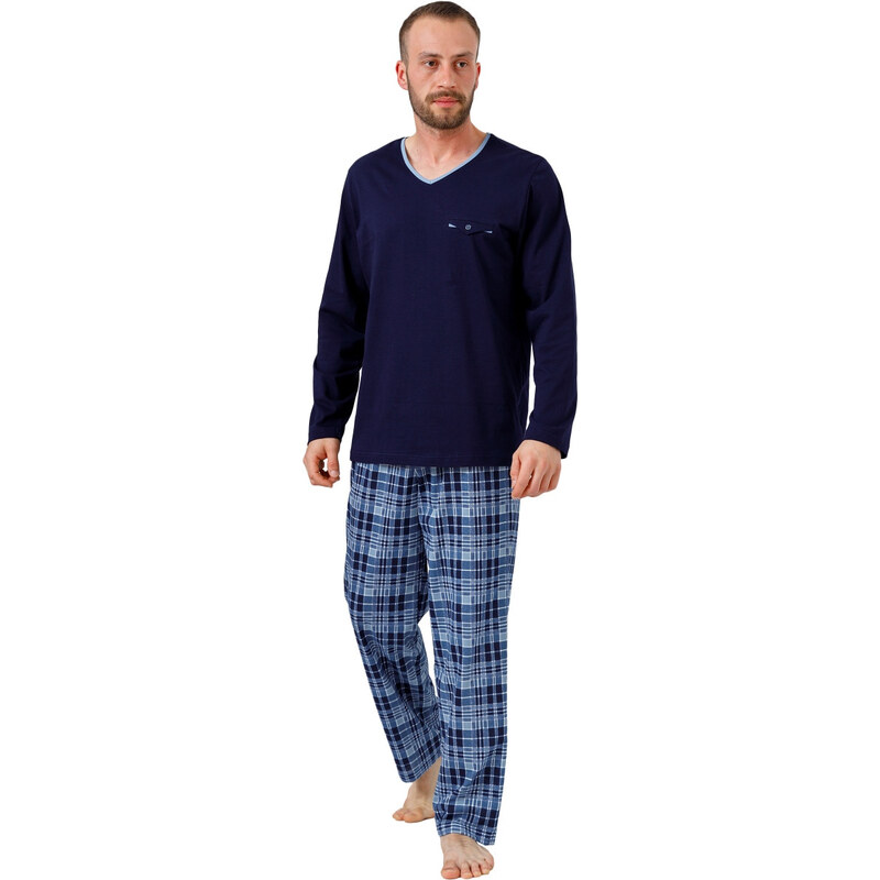 Pánske pyžamo Leon so vzorom kocky HOTBERG
