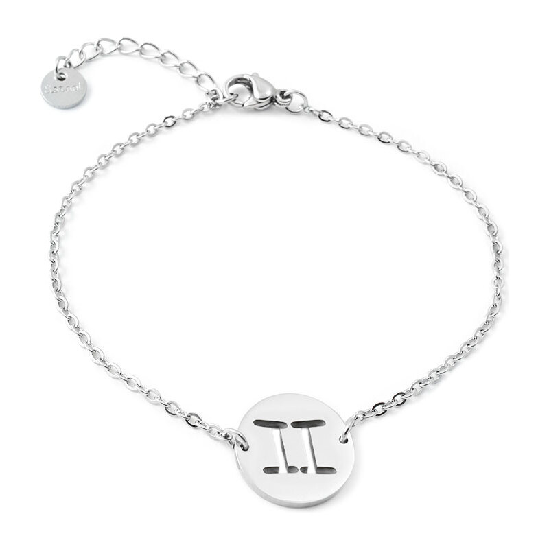 BM Jewellery Náramok znamení zverokruhu blíženci z chirurgickej ocele 31319095