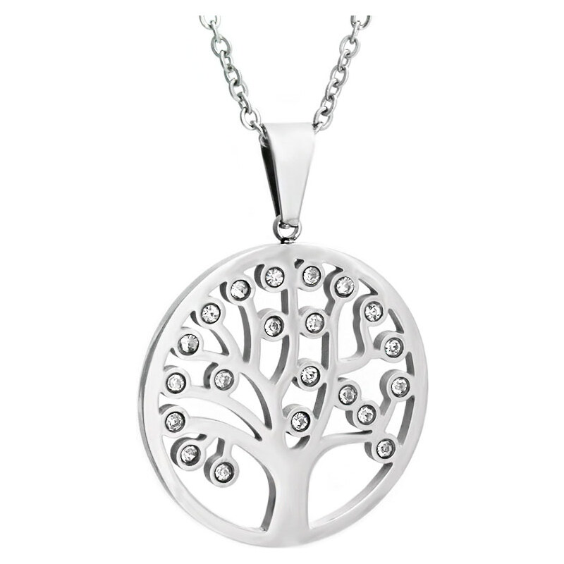 BM Jewellery Dámsky náhrdelník 3 cm strom života so zirkónmi z 52436008