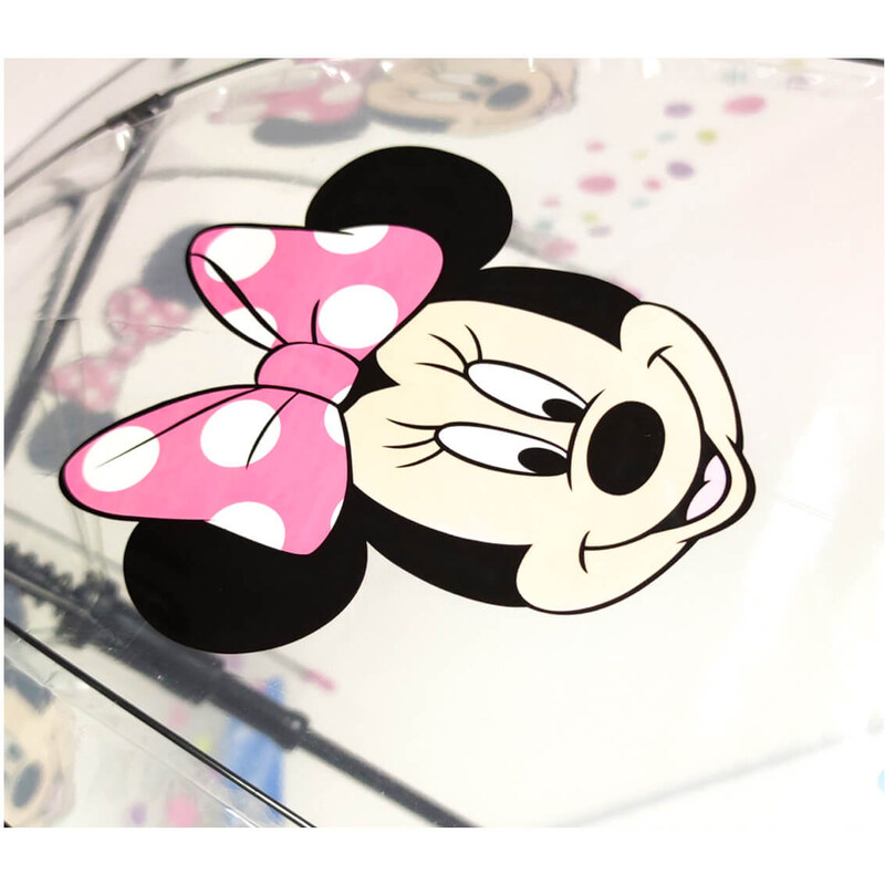 EPLUSM Automatický transparentný dáždnik krásna Minnie Mouse