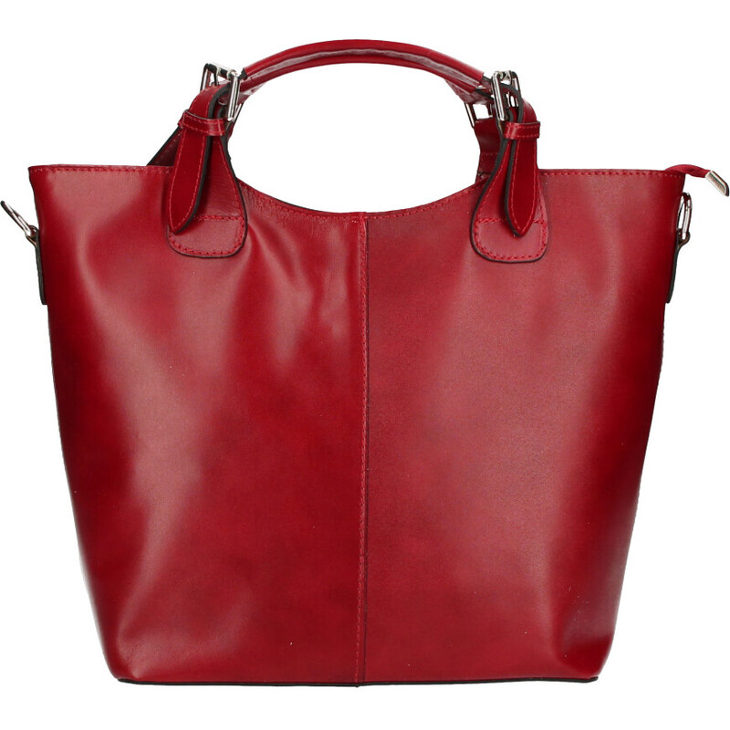 Diva Veľká kožená dámska shopper kabelka červená 30342787