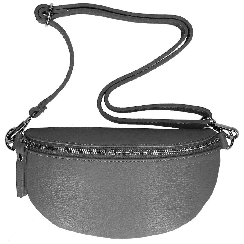 Vera Pelle Kožená dámska ľadvinka s upraviteľným popruhom Jean tmavo 30342793