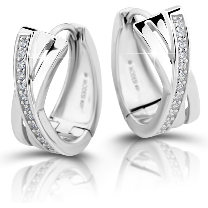 Modesi Elegantné strieborné kruhové náušnice M23079 66595121