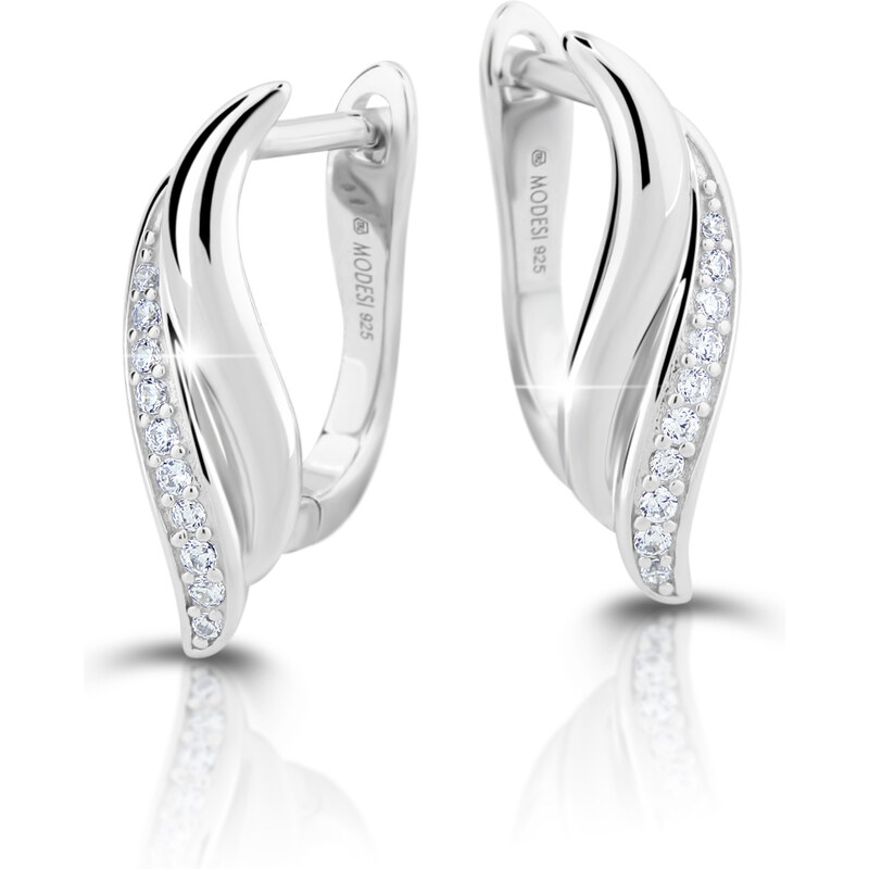 Modesi Neprehliadnuteľné strieborné náušnice so zirkónmi M23080 66592701