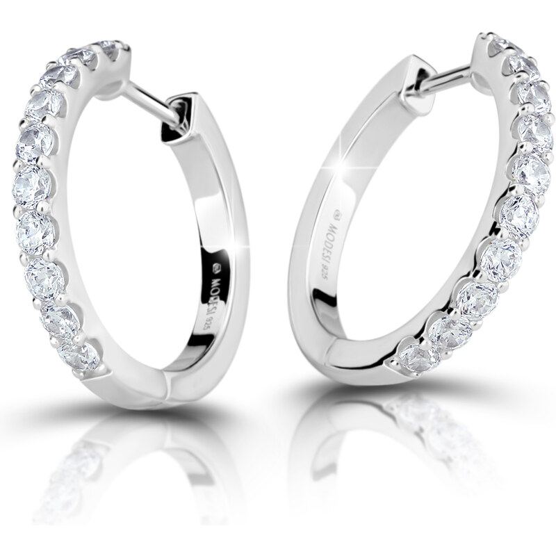 Modesi Trblietavé strieborné kruhové náušnice so zirkónmi M23081 66595035