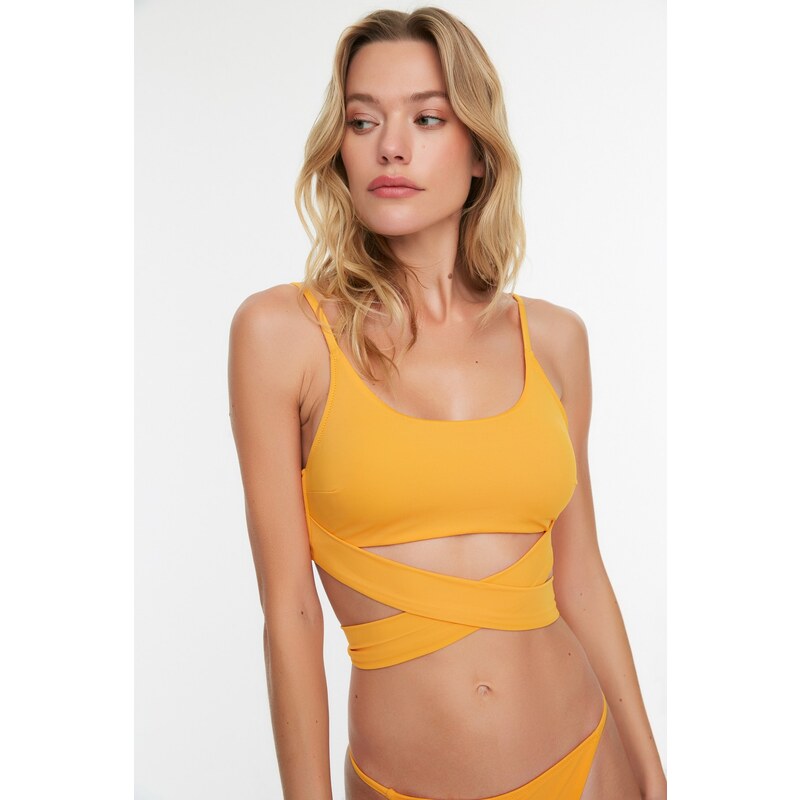 Trendyol Collection Oranžový Bralette Bikini Top
