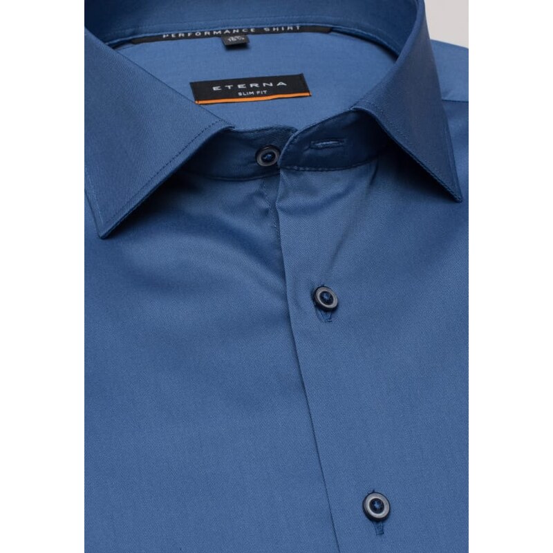 ETERNA Slim Fit pánska strečová košeľa stredne modrá Easy Care 43102991