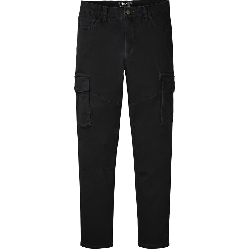 bonprix Strečové kapsáčové nohavice Slim Fit, rovné, farba čierna 48236617