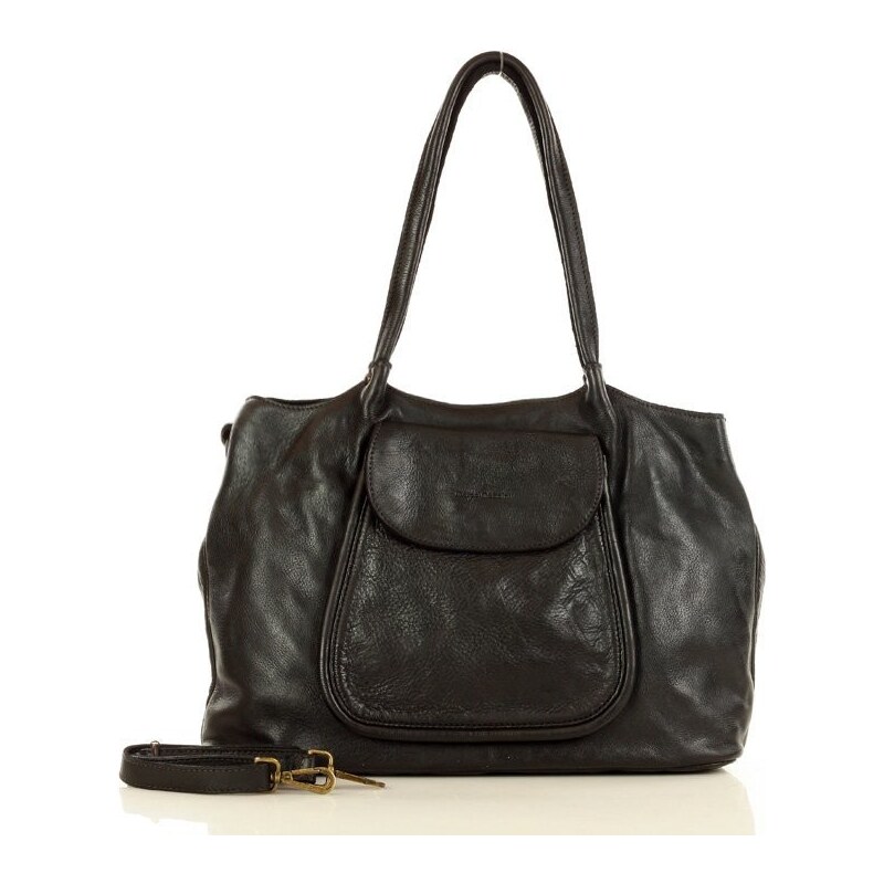 Marco Mazzini handmade MARCO MAZZINI Kožená shopper kabelka | čierna 30362427