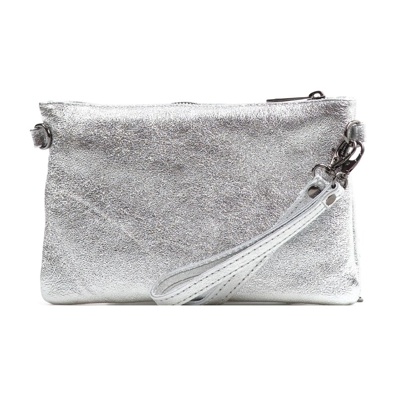 Blaire Kožená mini kabelka Bonita strieborná 64987913