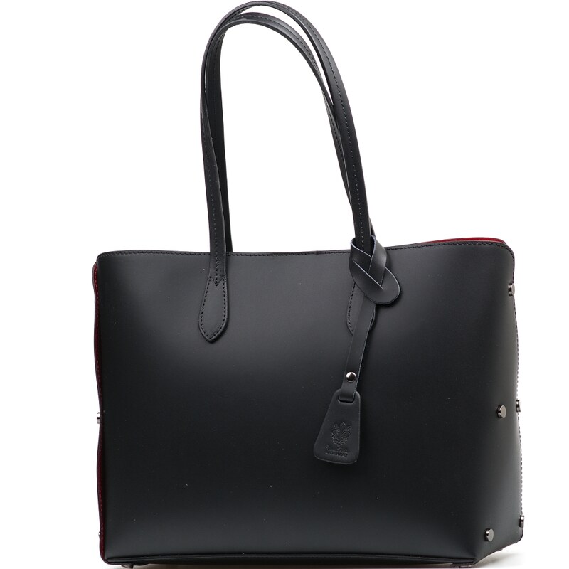 Blaire Kožená kabelka Salita s červeným interiérom čierna 65468848