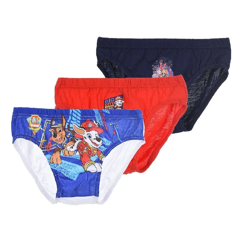Trojbalenie chlapčenských slipov Paw Patrol - modrá/červená/tmavo 30372240