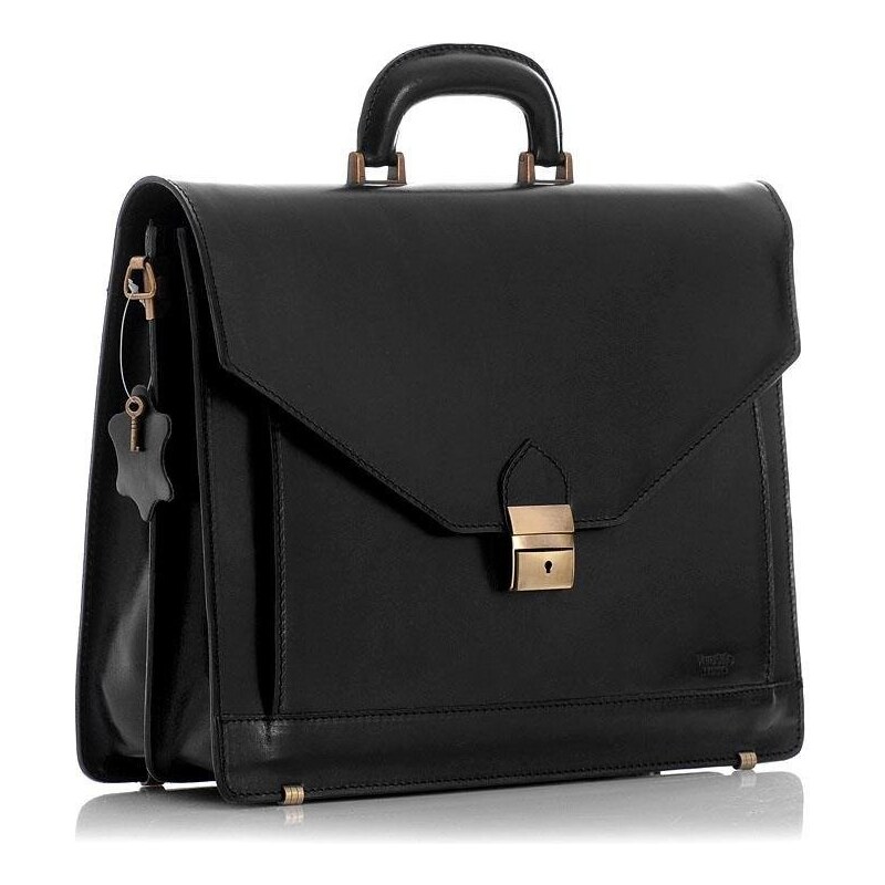 Mazzini Business MARCO MAZZINI Pánska kožená aktovka MARTINO | čierna 30401968