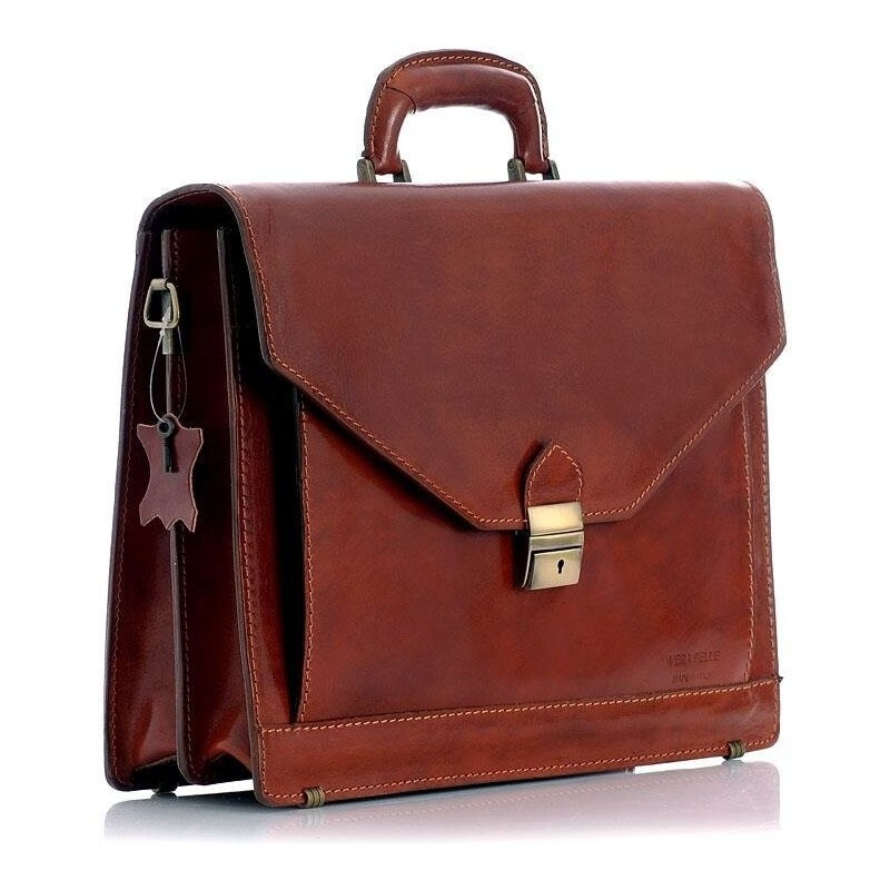 Mazzini Business MARCO MAZZINI Pánska kožená aktovka MARTINO | hnedá 30401969