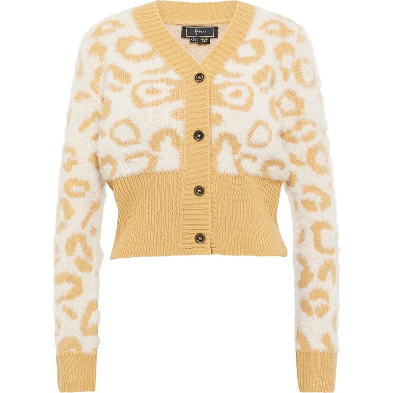 faina Kardigán žltá / biela ako vlna 63141388