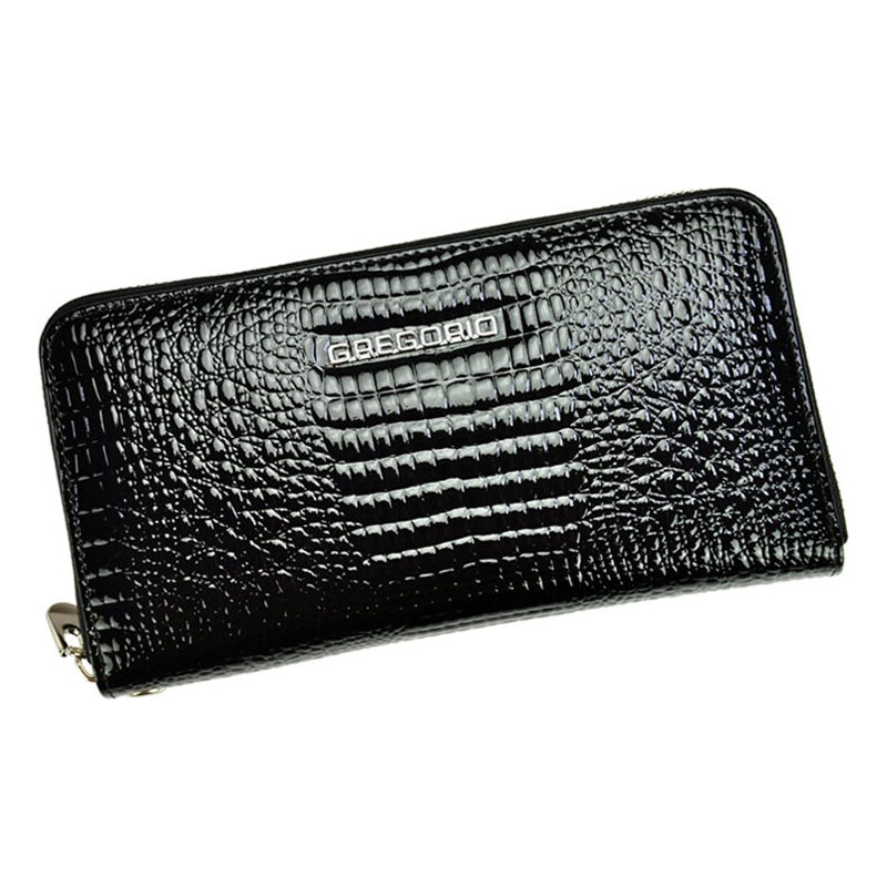 Veľká čierna dámska kožená peňaženka na zips Gregorio 30438711