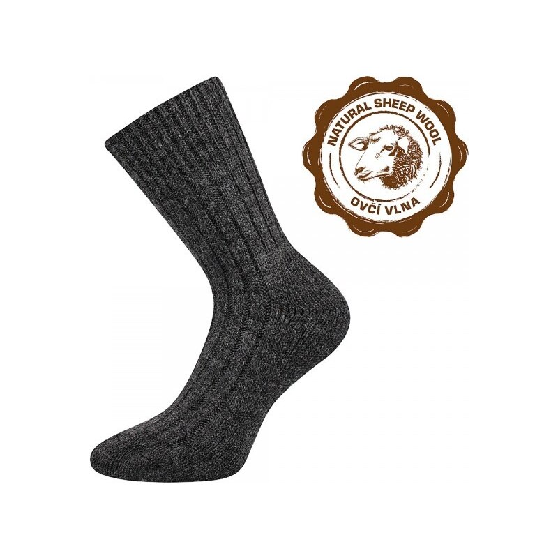 WILLIE vlnené silné zimné pletené ponožky Voxx Antracit 43-46 1 pár 63422945