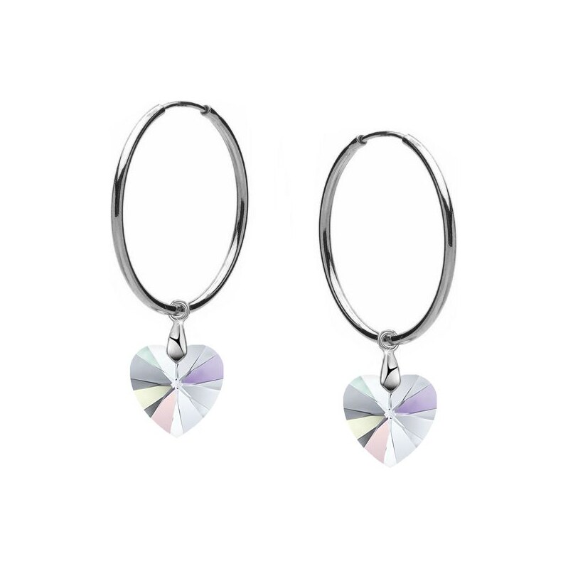 SWAROVSKI Elements Swarovski e. náušnice kruhy so srdcom Softly 30452411