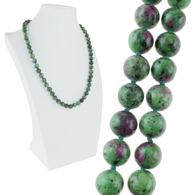 Alexis Marten Náhrdeník z minerálu Rubín v Zoisite 8 mm 66888616