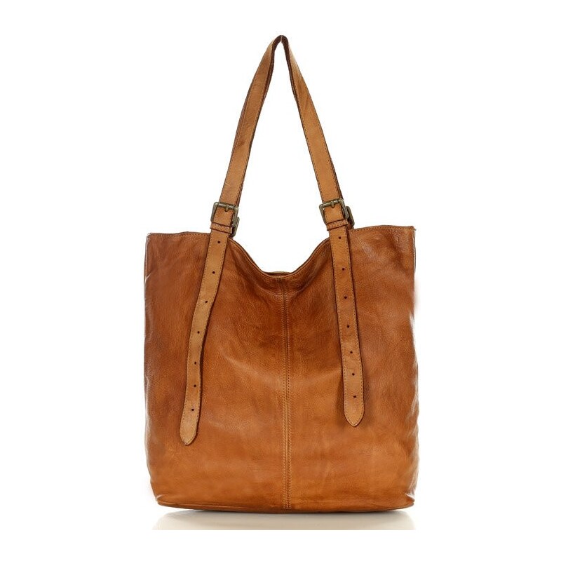 Marco Mazzini handmade MARCO MAZZINI Kožená shopper kabelka | hnedá 30510772
