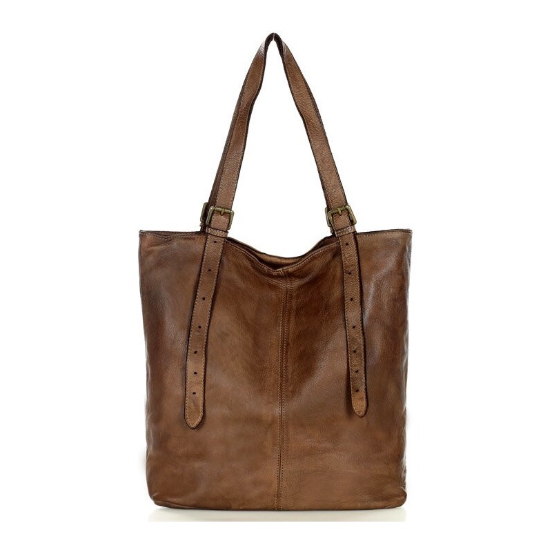 Marco Mazzini handmade MARCO MAZZINI Kožená shopper kabelka | hnedá 30510774