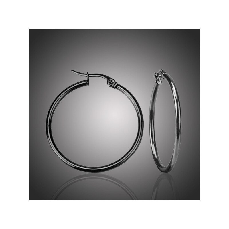 Victoria Filippi Stainless Steel Ocelové náušnice Noema Black - kruhy, chirurgická ocel, průměr 6 cm