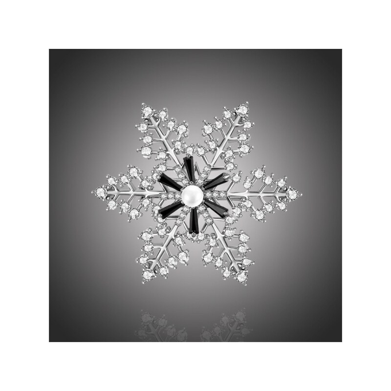 Éternelle Vánoční brož Swarovski Elements Desireé - sněhová vločka