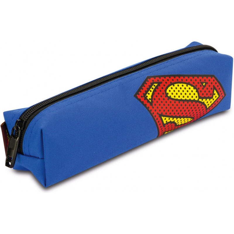 Modrý školský peračník pre chlapcov s motívom ikonického komiksového hrdinu Superman