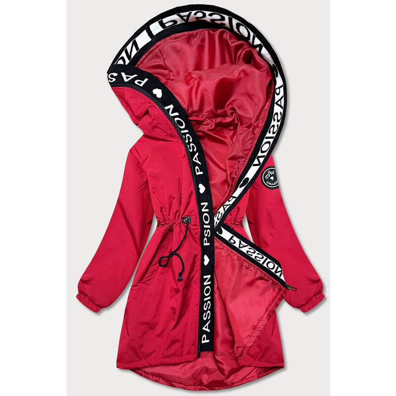 SWEST Asymetrická červená dámska bunda parka (B8001-4) 49738456