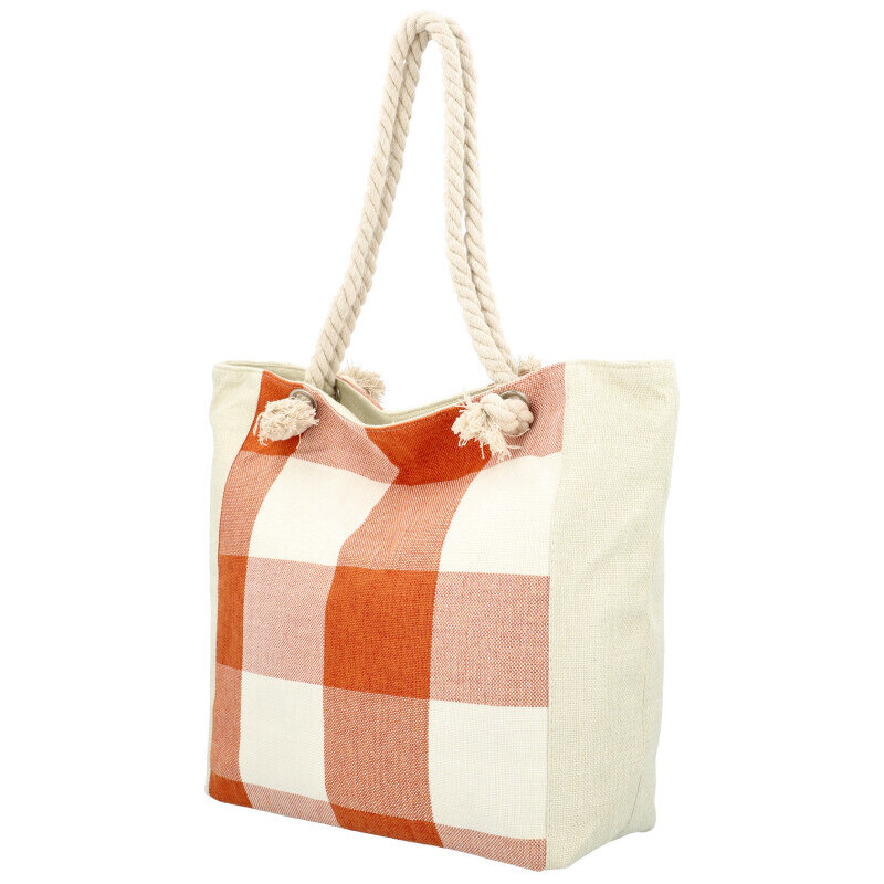 Linea Moda Veľká moderná plážová taška terakotovo oranžová 417 30552476