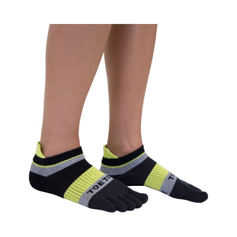 RUNNING bežecké nízke prstové ponožky ToeToe Čierna / Zelená L 1 pár 30947626