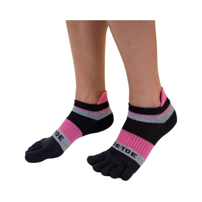 RUNNING bežecké nízke prstové ponožky ToeToe Čierna / Ružová S 1 pár 30553723