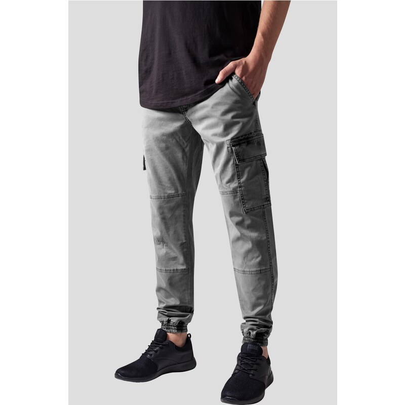 Urban Classics Washed Cargo Twill Jogging Pants Grey 50682718