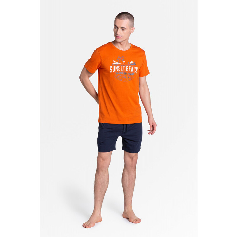 Henderson Pánske Pyžamo model 152053 Oranžové Oranžová L